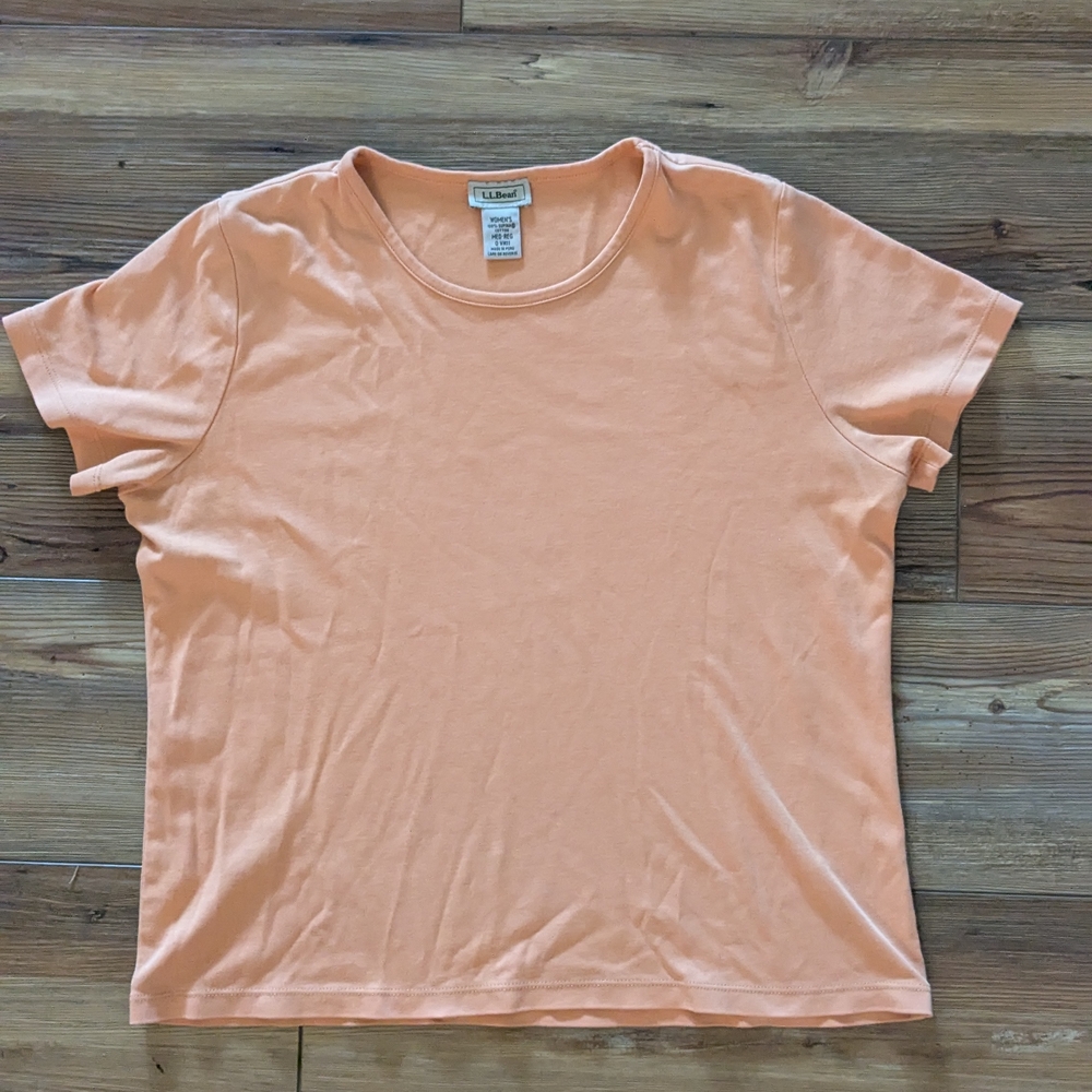 L.L. Bean Soft Peach Short Sleeve Tee